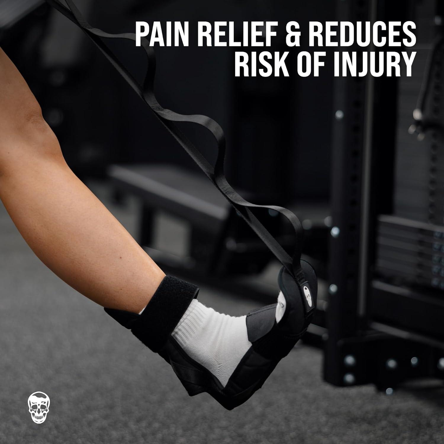 imageGymreapers Foot and Calf Stretcher for Plantar Fasciitis Achilles Tendonitis Rehabilitation Flex Strap for Physical Therapy Pilates Flexibility Training Thigh ampamp Hamstring Stretcher and Heel Spurs ampamp Shin SplintsBlack