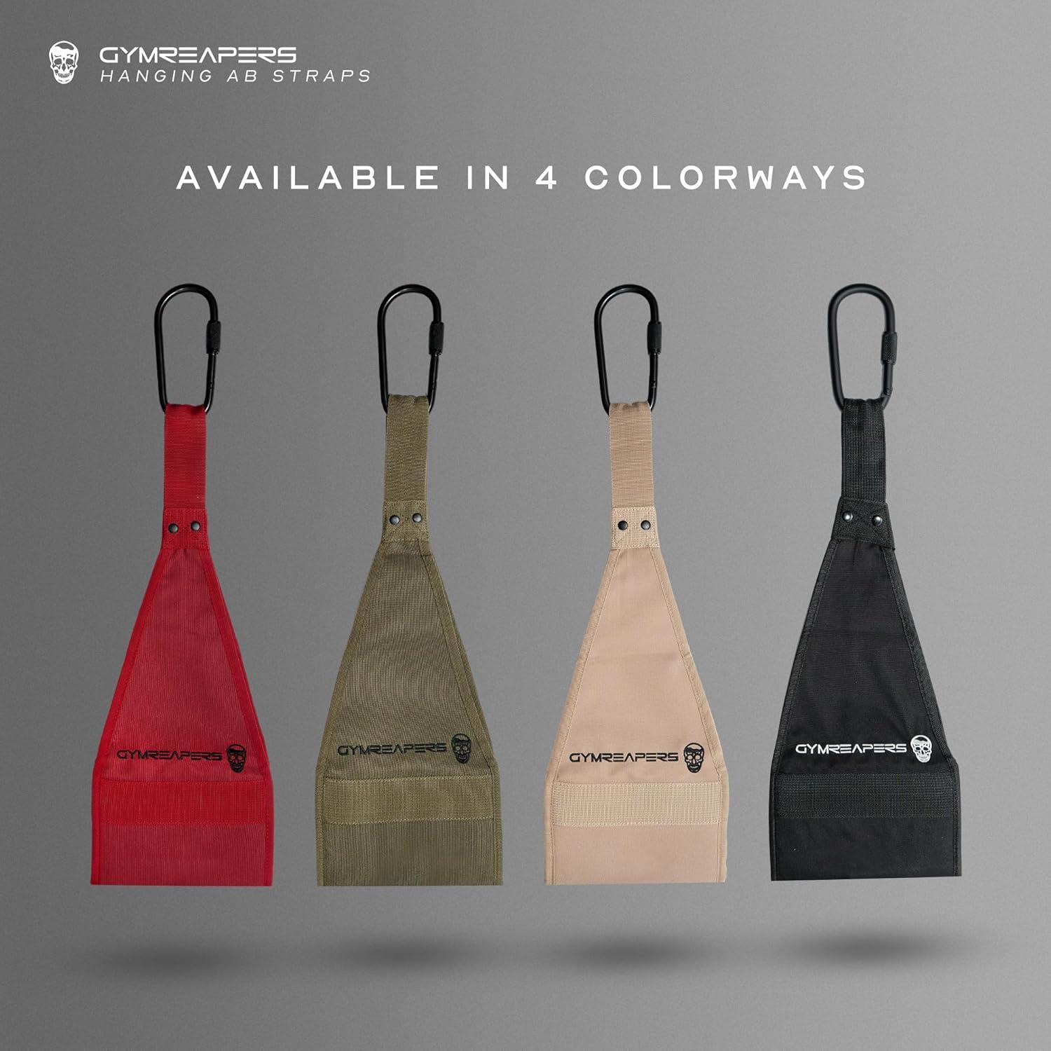 imageGymreapers Hanging Ab Straps for PullUp Bar Hang Bar Assist Strap ampamp Strength Workout Exercise Equipment Padded Adjustable Arm Supports with 2 Steel Carabiners for Leg Raises Abdominal ampamp Core TrainingTan