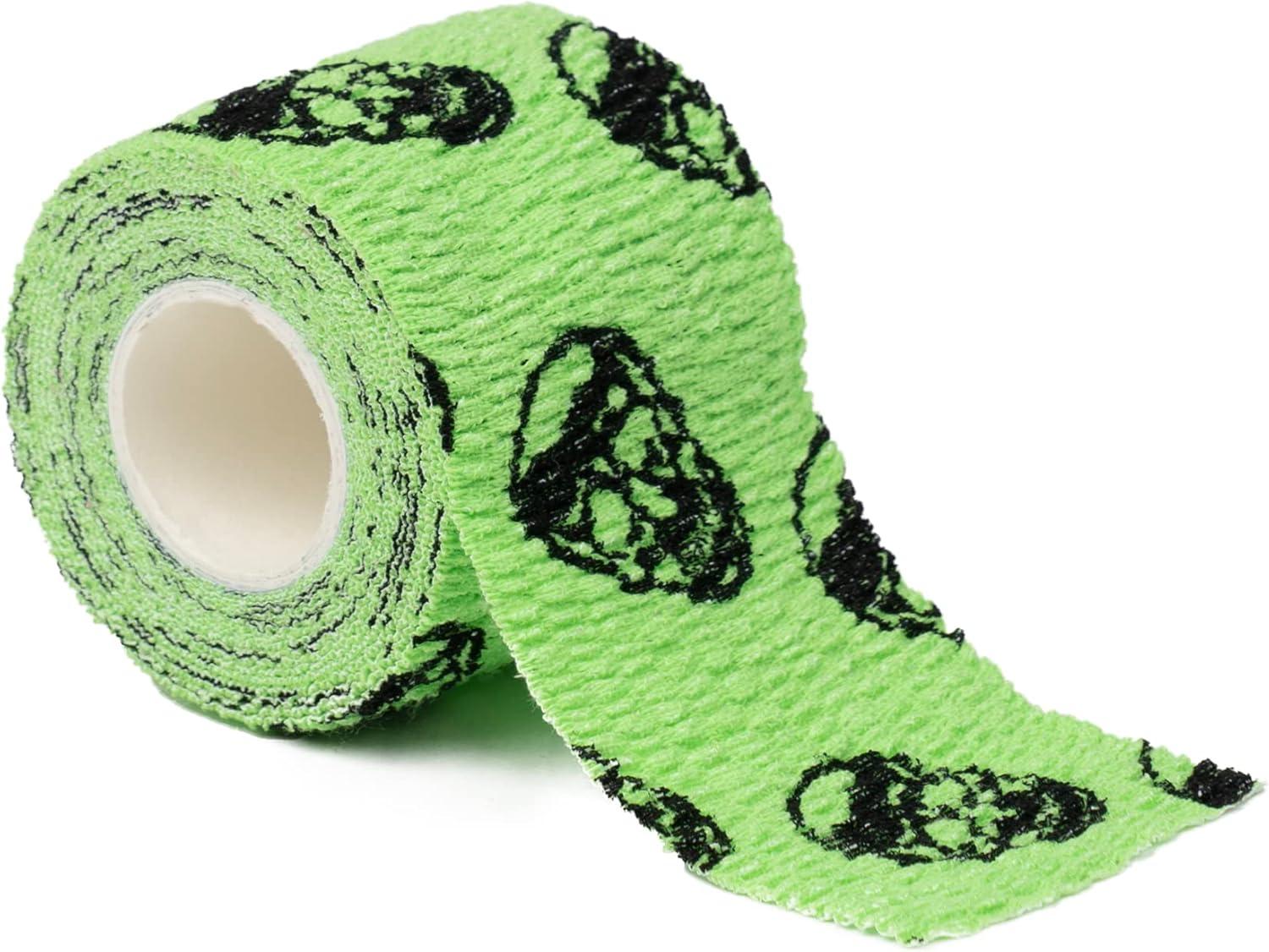 imageGymreapers Hook Grip Weightlifting Tape 3 Pack Premium Adhesive Thumb Skull Tape for Finger Protection Powerlifting Exercise ampamp Cross Training Athletic Sweat Proof TapeNeon Green