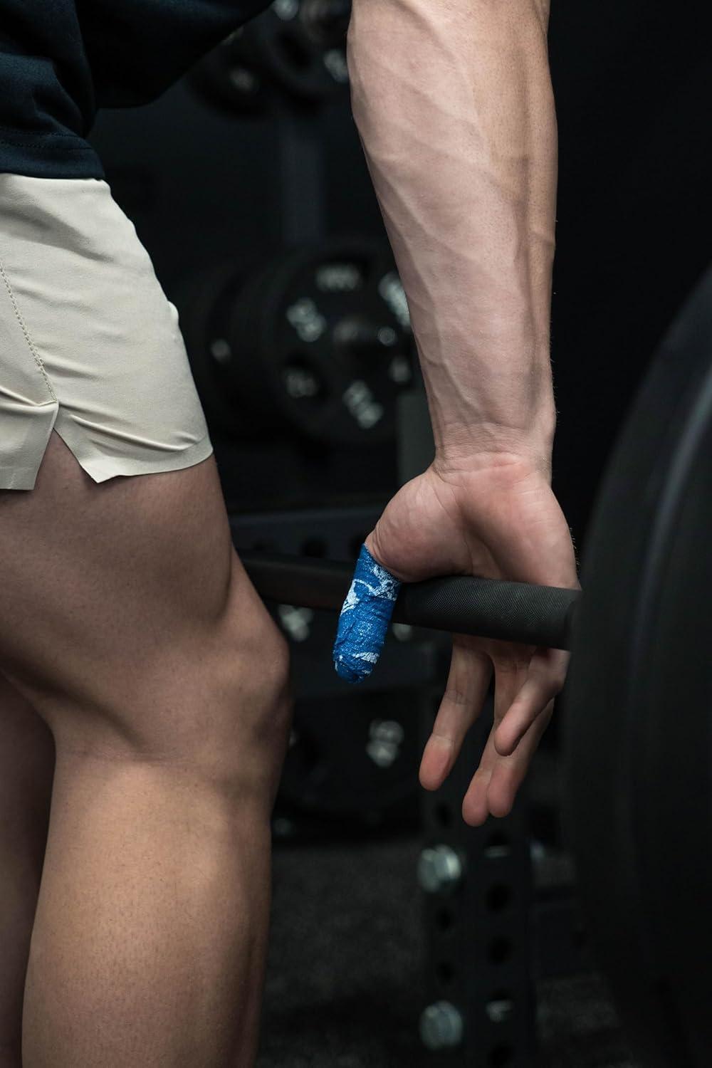 imageGymreapers Hook Grip Weightlifting Tape 3 Pack Premium Adhesive Thumb Skull Tape for Finger Protection Powerlifting Exercise ampamp Cross Training Athletic Sweat Proof TapeNavy