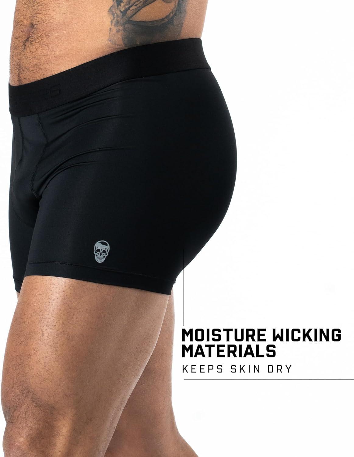 imageGymreapers Mens Boxer Briefs Moisture WickingWaistband Pack of 3 Underwear for Men with Pouch for Ball for Travel Daily WearBlack