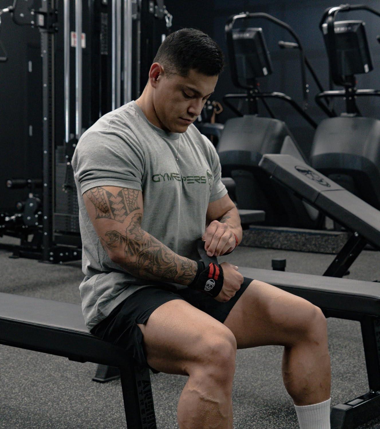 imageGymreapers Moisture Wicking Short Sleeve TShirt for Men Crew Neck Workout Shirts Casual Gym Cotton Everyday TeeGrayRanger Green