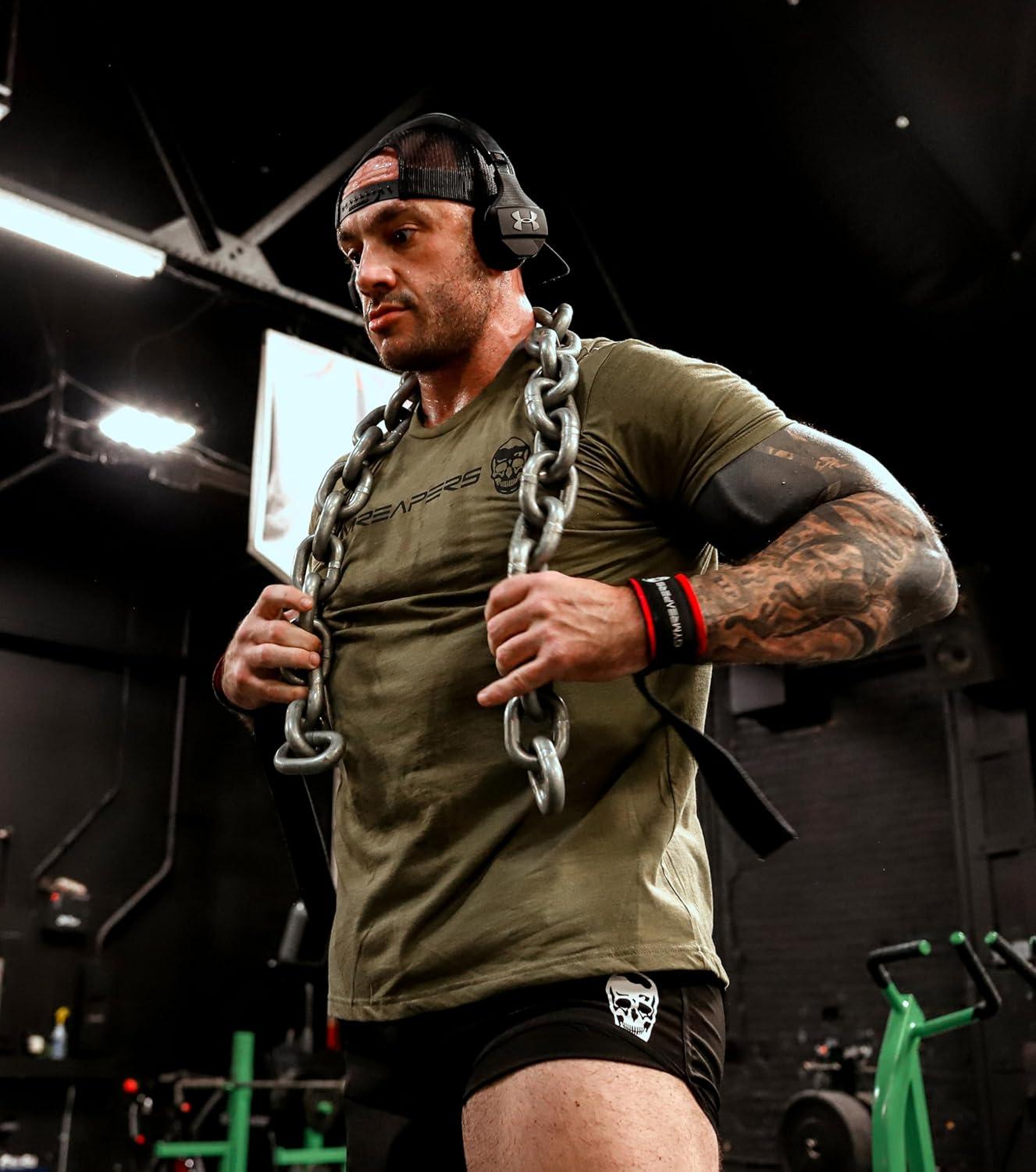 imageGymreapers Moisture Wicking Short Sleeve TShirt for Men Crew Neck Workout Shirts Casual Gym Cotton Everyday TeeRanger GreenBlack