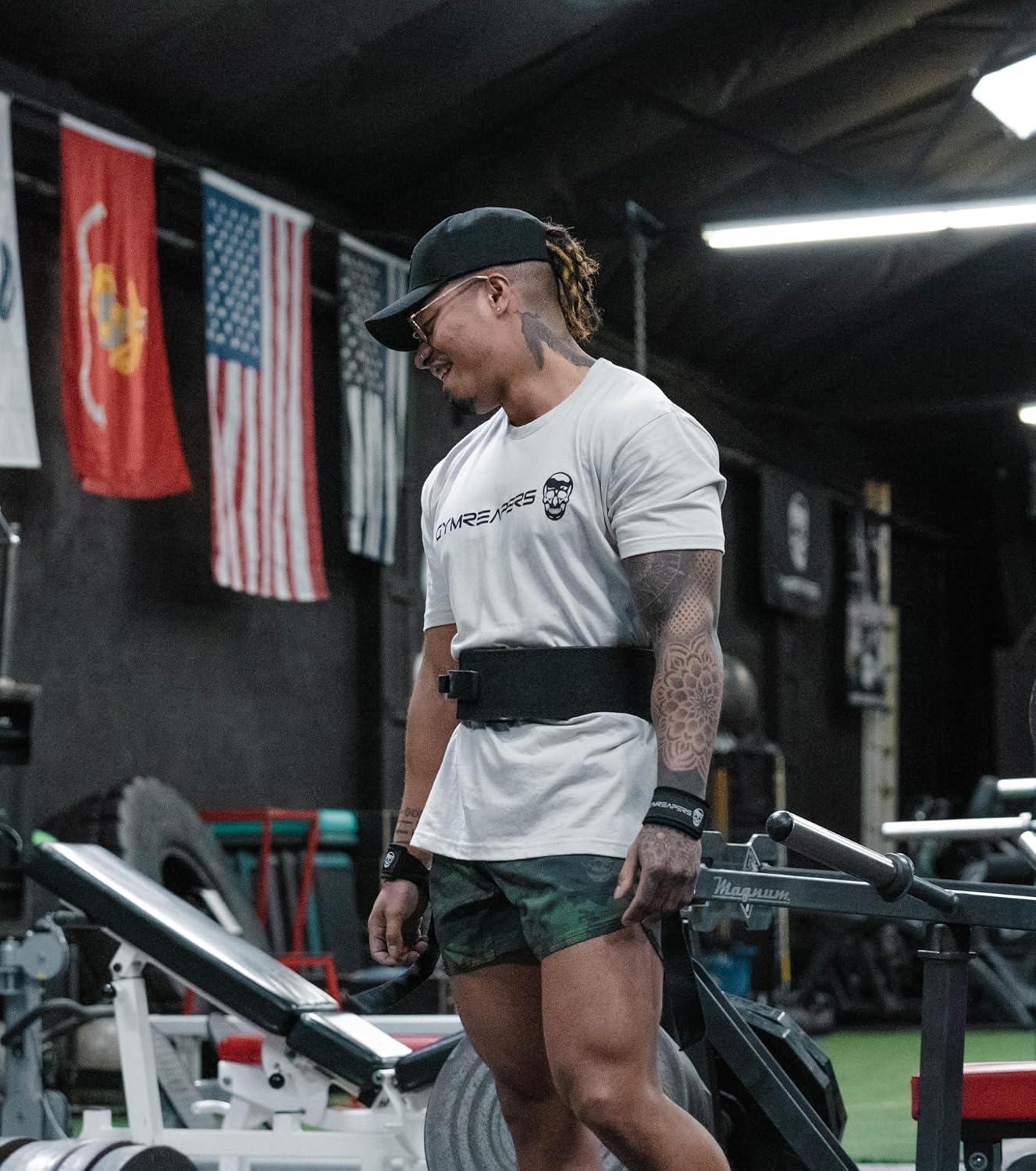 imageGymreapers Moisture Wicking Short Sleeve TShirt for Men Crew Neck Workout Shirts Casual Gym Cotton Everyday TeeSandBlack