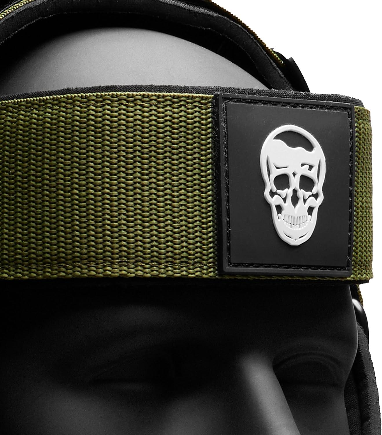 imageGymreapers Neck Harness Weight Lifting Neck Trainer Workout Equipment Heavy Duty Stainless Steel Chain Adjustable Neoprene Head Strap Exercise Equipment for Strength ampamp Pain ReliefOD Green