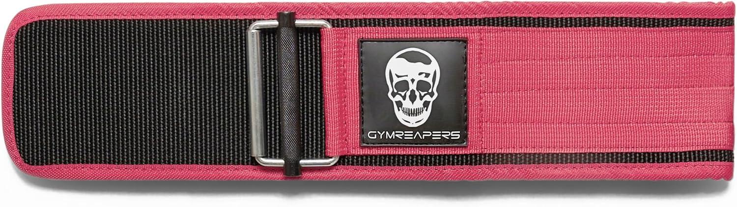 imageGymreapers Quick Locking Weight Lifting Belt for Men Gym Belt for Powerlifting Deadlift Belt with 4 Inch Neoprene Metal Buckle Back Support Weightlifting Belt WomenPink