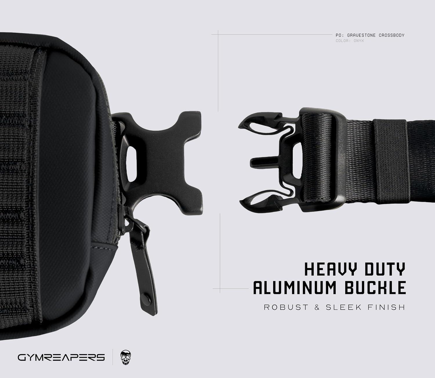 imageGymreapers Travel Small Crossbody Bags for Men ampamp Women with Hidden Pocket Waterproof Crosssbody Fanny Pack for Men with Adjustable Shoulder Sling Belt for Traveling Running ampamp Hiking GunmetalOnyx