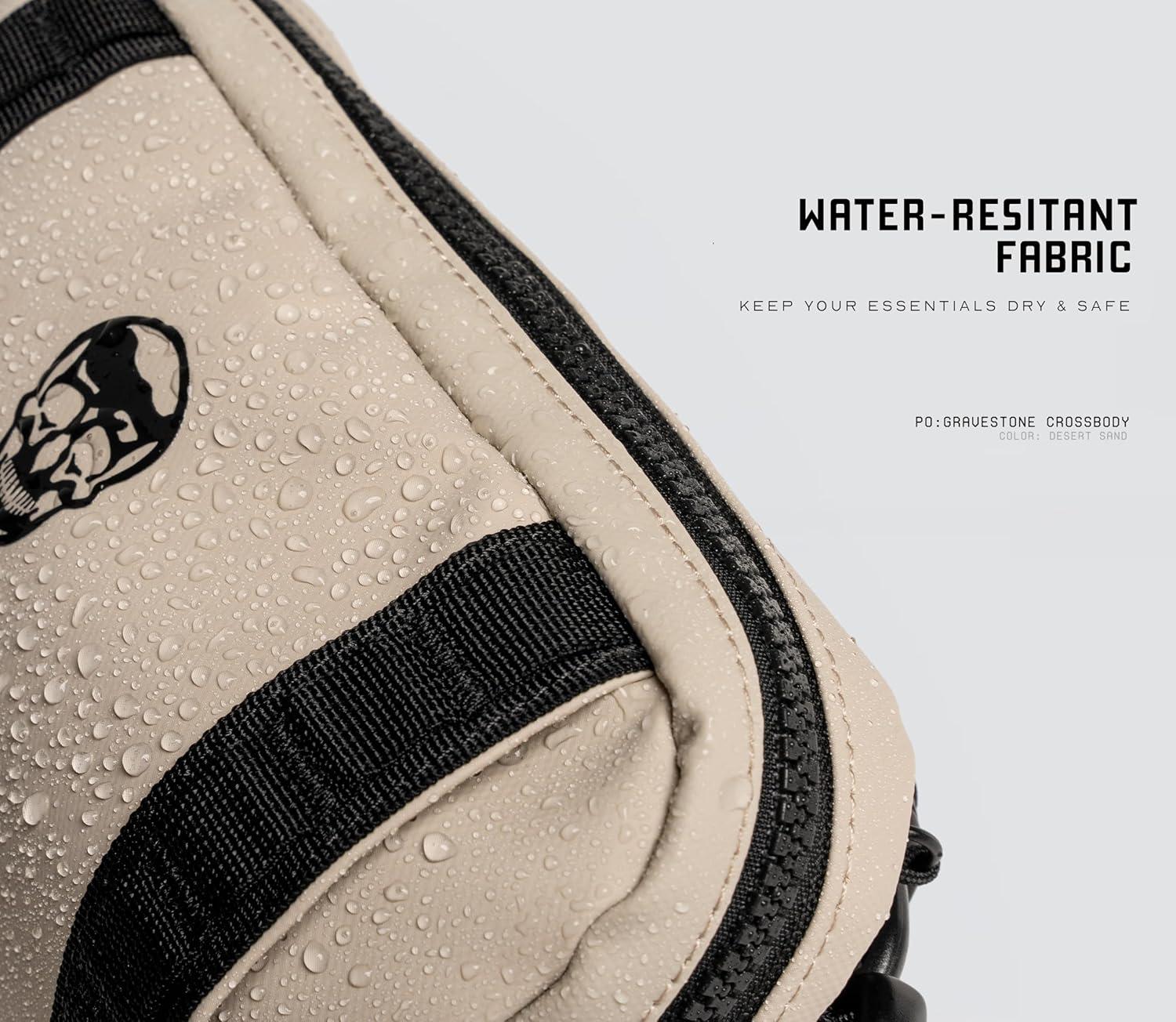 imageGymreapers Travel Small Crossbody Bags for Men ampamp Women with Hidden Pocket Waterproof Crosssbody Fanny Pack for Men with Adjustable Shoulder Sling Belt for Traveling Running ampamp Hiking GunmetalDesert Sand