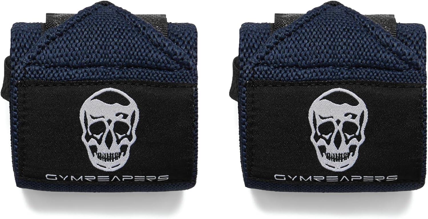 imageGymreapers Weightlifting Wrist Wraps IPF Approved 18quot Professional Quality Wrist Support with Heavy Duty Thumb Loop Best Wrap for Powerlifting Competition Strength Training BodybuildingNavy