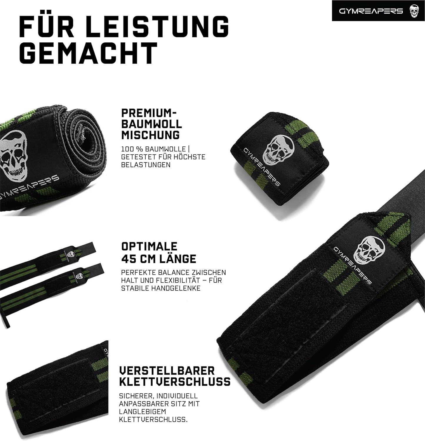 imageGymreapers Weightlifting Wrist Wraps IPF Approved 18quot Professional Quality Wrist Support with Heavy Duty Thumb Loop Best Wrap for Powerlifting Competition Strength Training BodybuildingMilitary Green