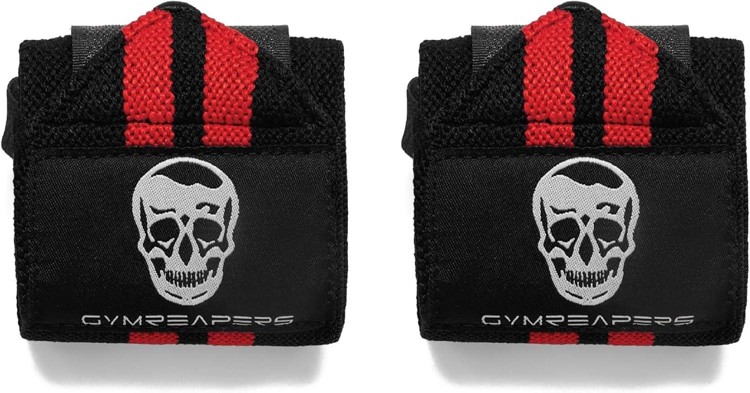 imageGymreapers Weightlifting Wrist Wraps IPF Approved 18quot Professional Quality Wrist Support with Heavy Duty Thumb Loop Best Wrap for Powerlifting Competition Strength Training BodybuildingRed