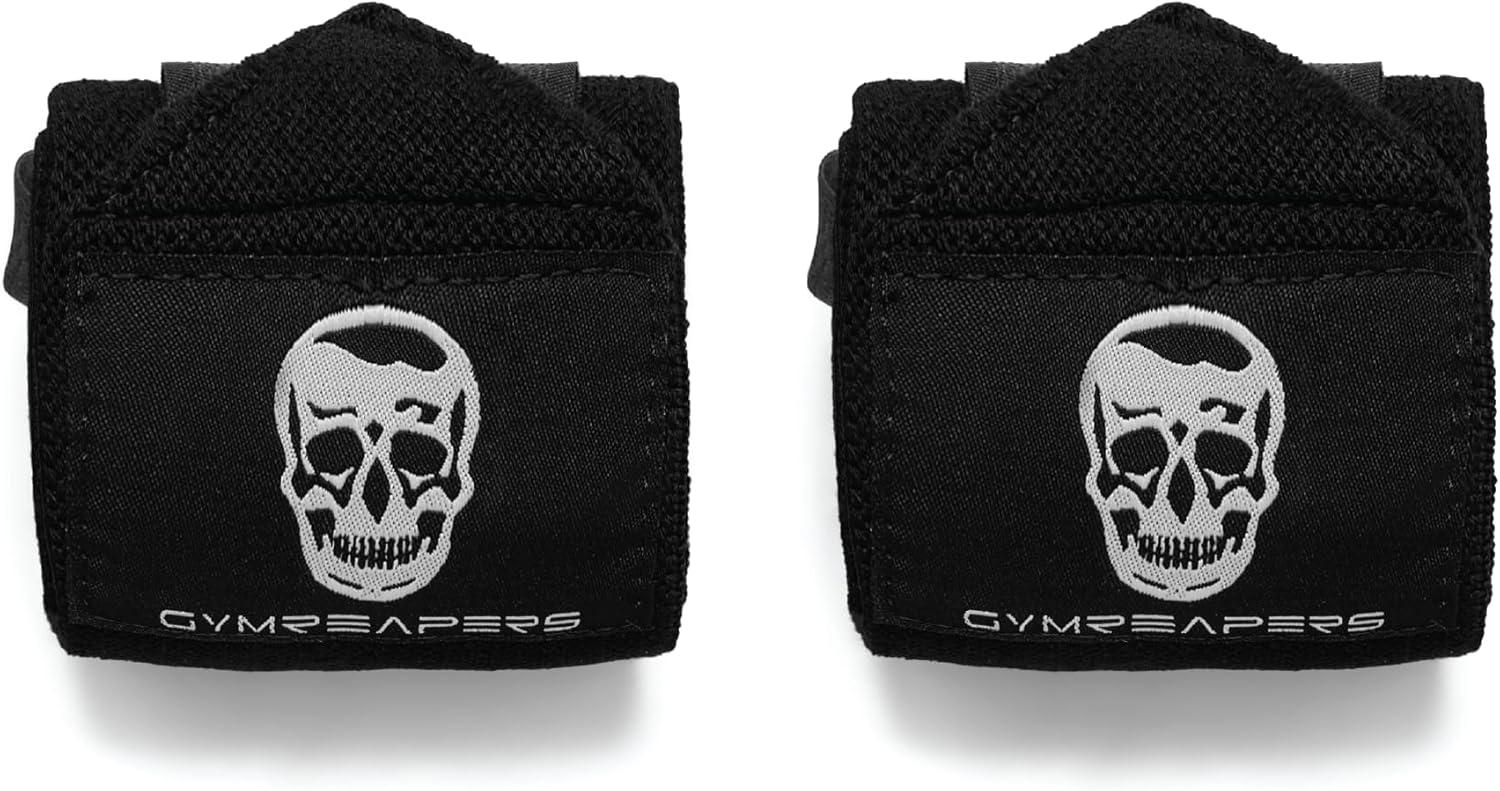 imageGymreapers Weightlifting Wrist Wraps IPF Approved 18quot Professional Quality Wrist Support with Heavy Duty Thumb Loop Best Wrap for Powerlifting Competition Strength Training BodybuildingBlack
