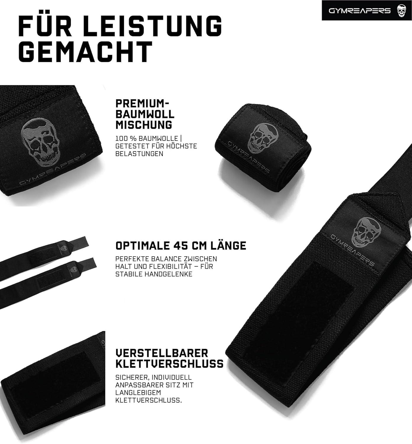 imageGymreapers Weightlifting Wrist Wraps IPF Approved 18quot Professional Quality Wrist Support with Heavy Duty Thumb Loop Best Wrap for Powerlifting Competition Strength Training BodybuildingBlackBlack