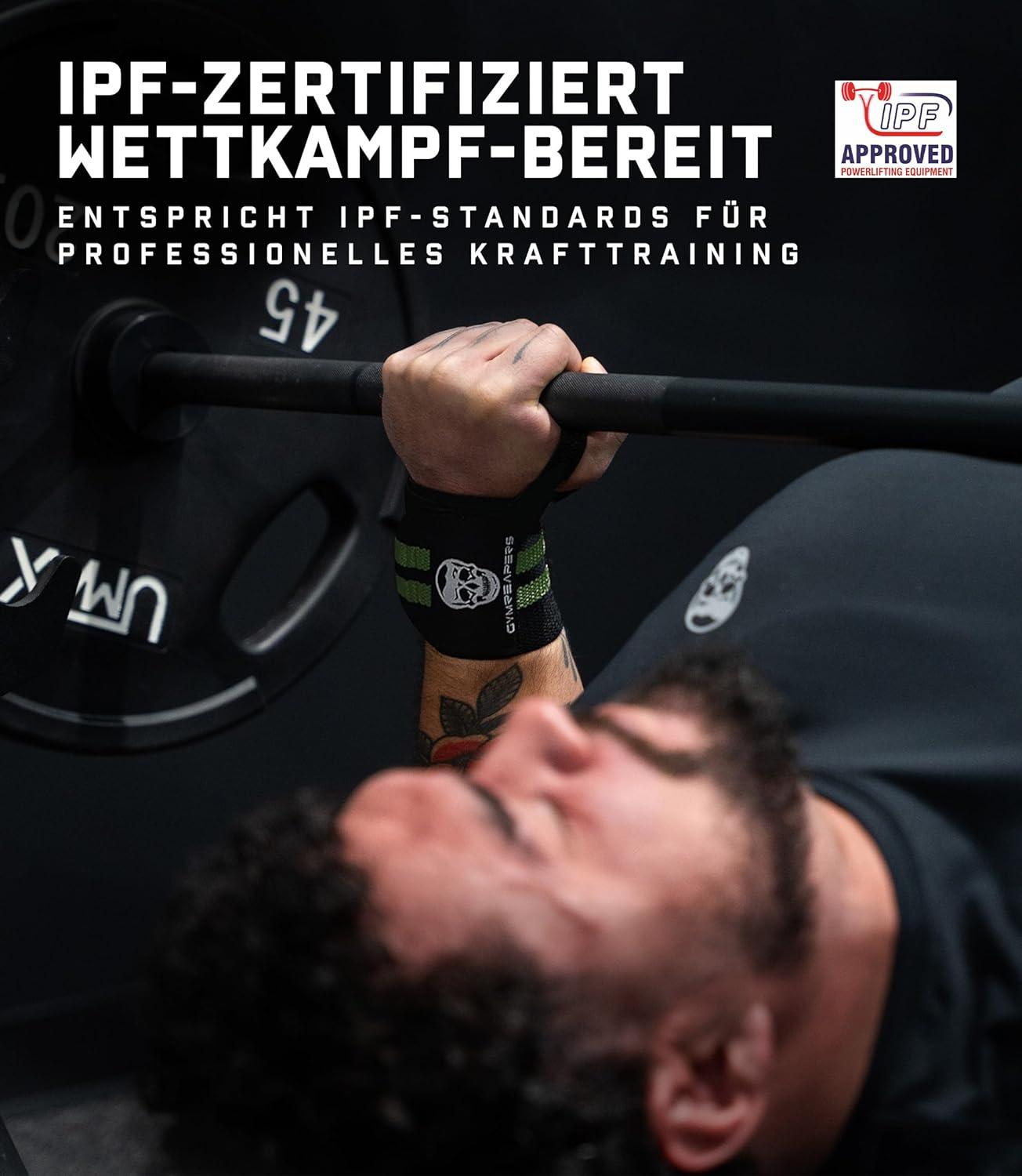 imageGymreapers Weightlifting Wrist Wraps IPF Approved 18quot Professional Quality Wrist Support with Heavy Duty Thumb Loop Best Wrap for Powerlifting Competition Strength Training BodybuildingMilitary Green