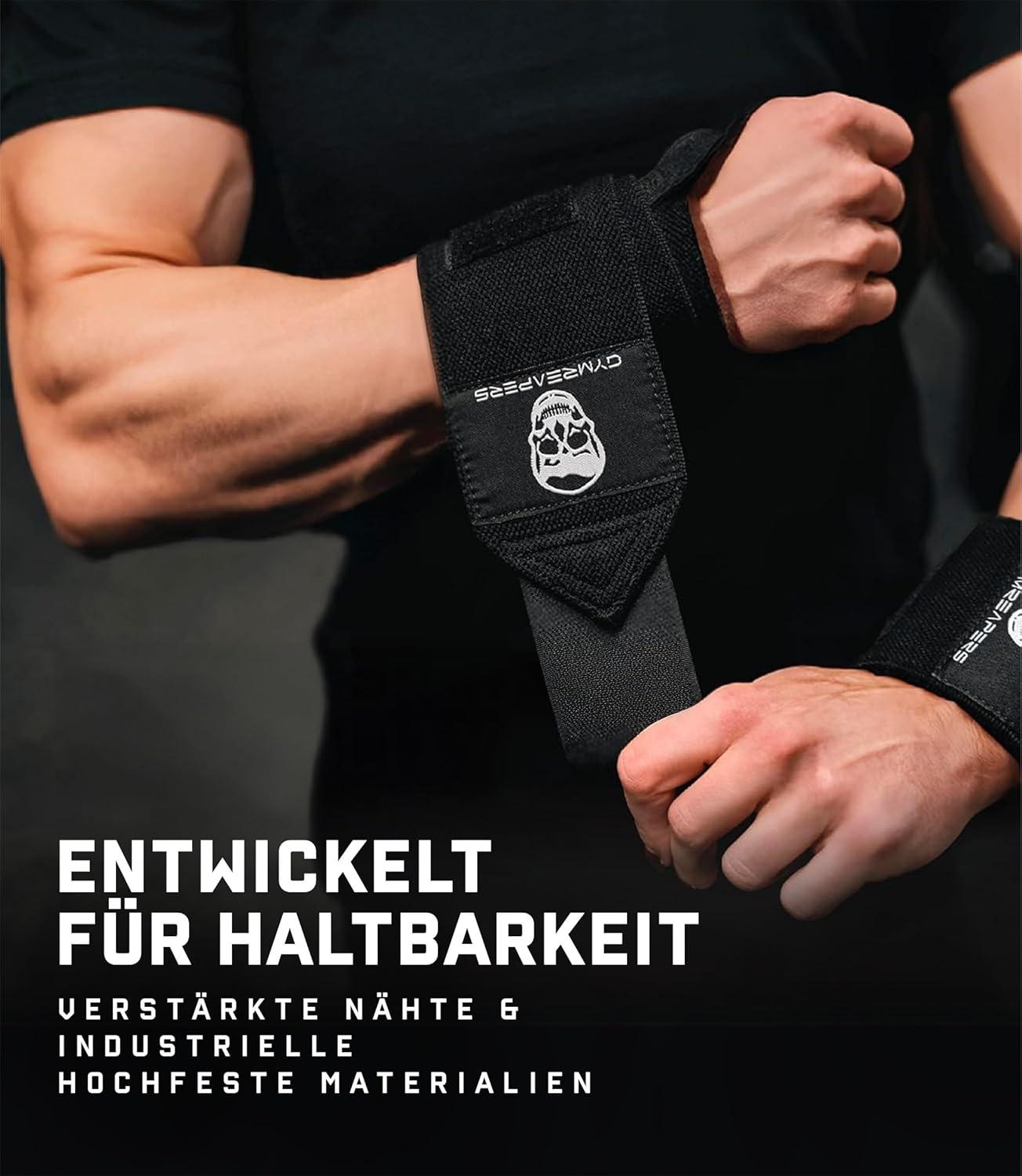 imageGymreapers Weightlifting Wrist Wraps IPF Approved 18quot Professional Quality Wrist Support with Heavy Duty Thumb Loop Best Wrap for Powerlifting Competition Strength Training BodybuildingBlack