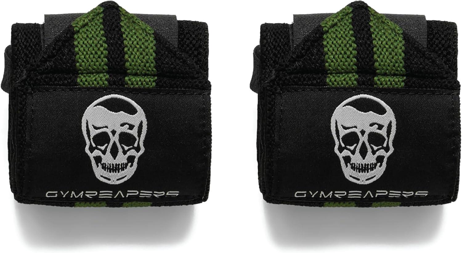 imageGymreapers Weightlifting Wrist Wraps IPF Approved 18quot Professional Quality Wrist Support with Heavy Duty Thumb Loop Best Wrap for Powerlifting Competition Strength Training BodybuildingMilitary Green