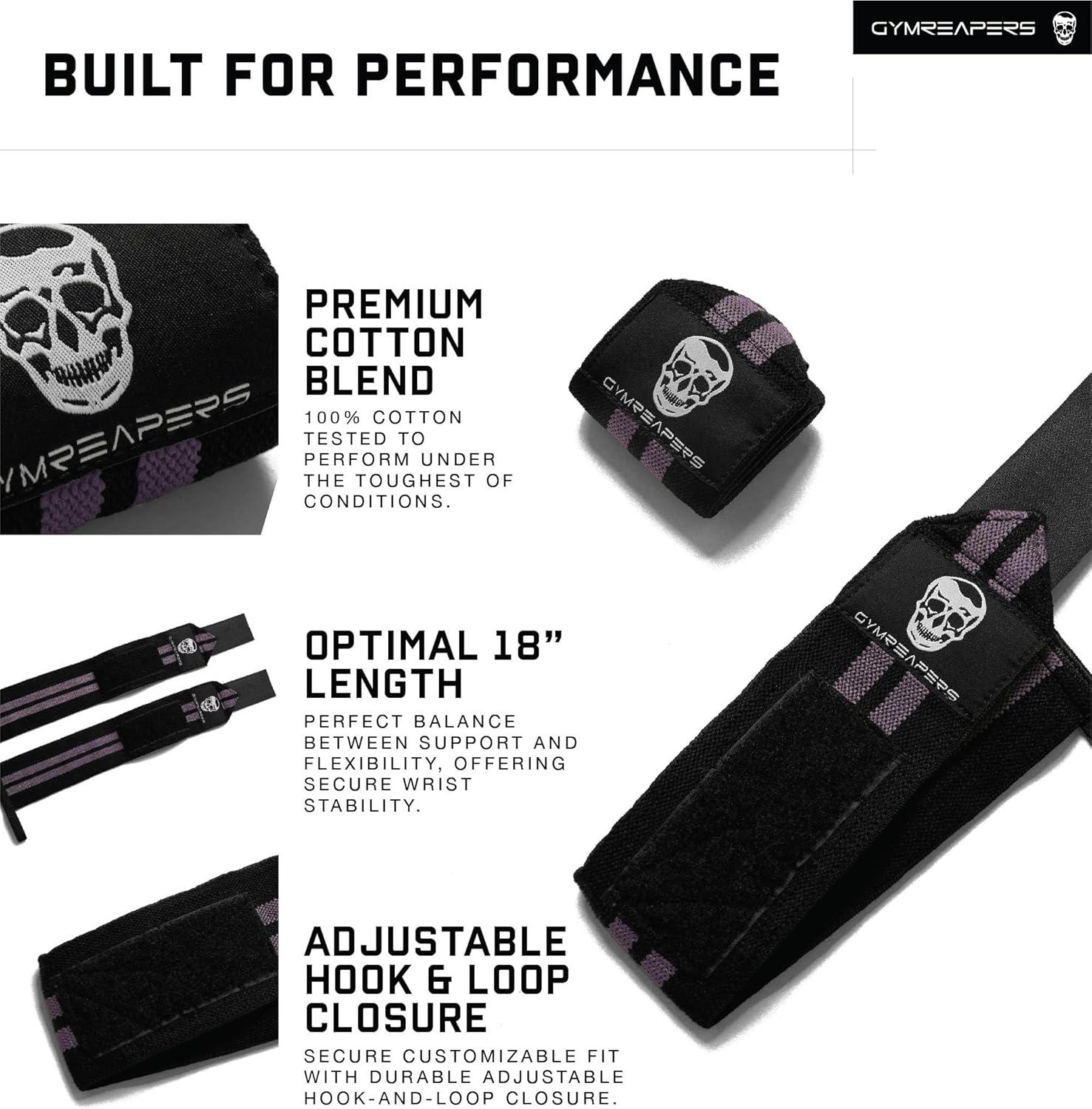 imageGymreapers Weightlifting Wrist Wraps IPF Approved 18quot Professional Quality Wrist Support with Heavy Duty Thumb Loop Best Wrap for Powerlifting Competition Strength Training BodybuildingLilac