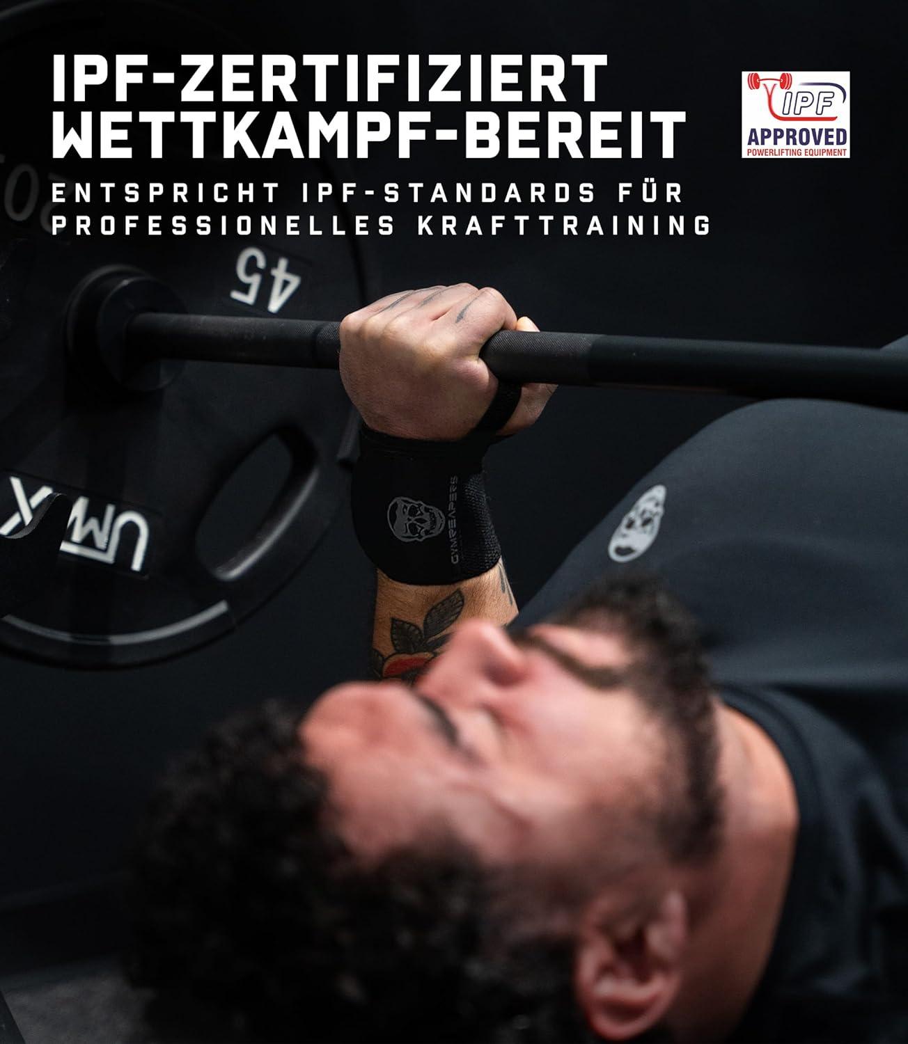 imageGymreapers Weightlifting Wrist Wraps IPF Approved 18quot Professional Quality Wrist Support with Heavy Duty Thumb Loop Best Wrap for Powerlifting Competition Strength Training BodybuildingBlackBlack