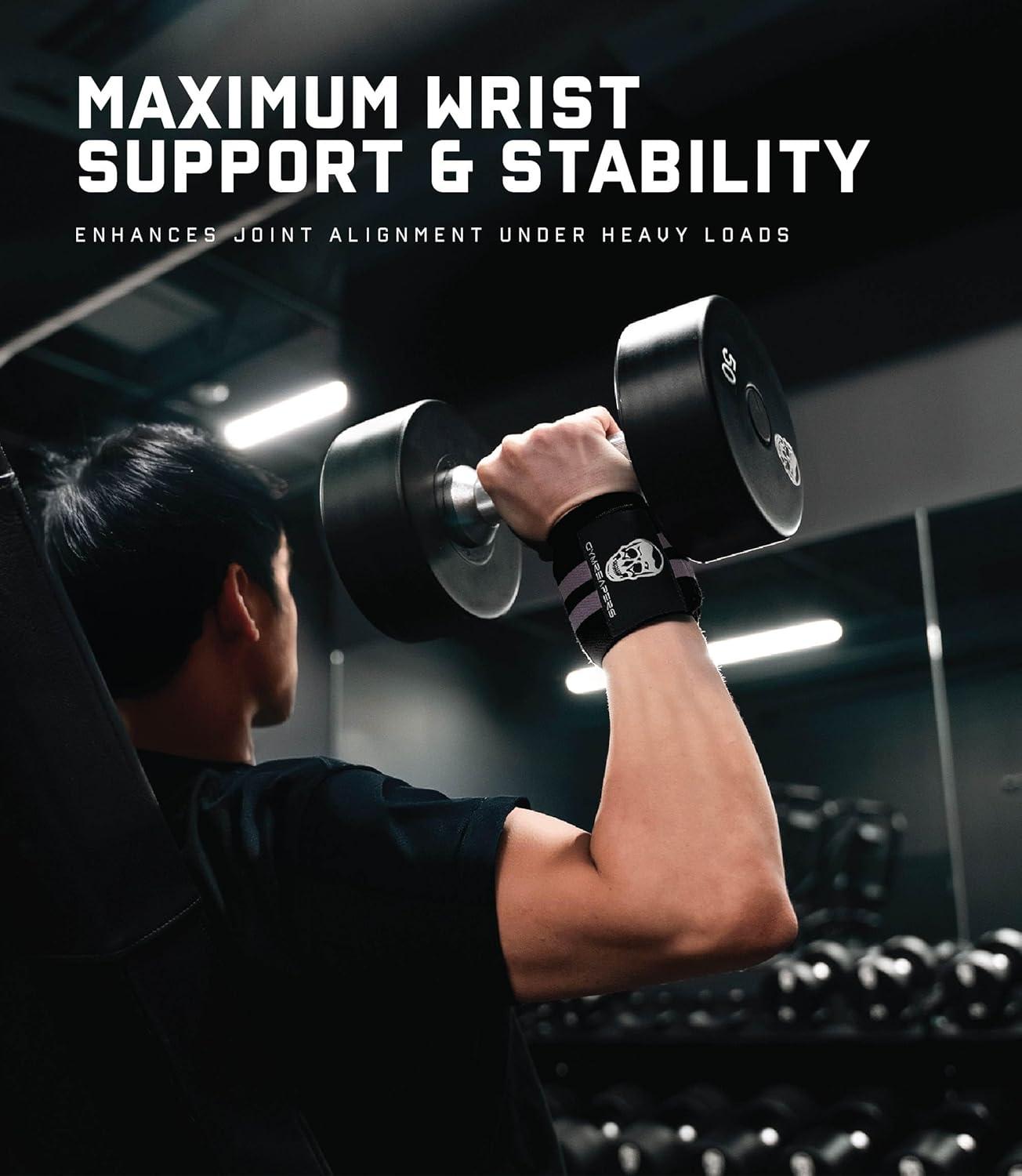 imageGymreapers Weightlifting Wrist Wraps IPF Approved 18quot Professional Quality Wrist Support with Heavy Duty Thumb Loop Best Wrap for Powerlifting Competition Strength Training BodybuildingLilac