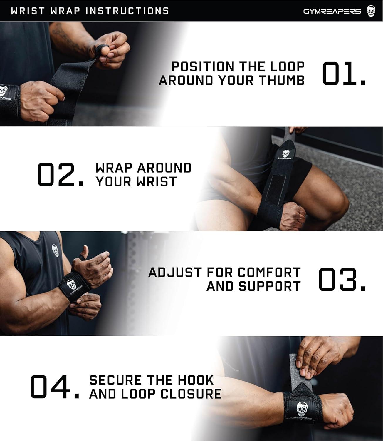 imageGymreapers Weightlifting Wrist Wraps IPF Approved 18quot Professional Quality Wrist Support with Heavy Duty Thumb Loop Best Wrap for Powerlifting Competition Strength Training BodybuildingBlue