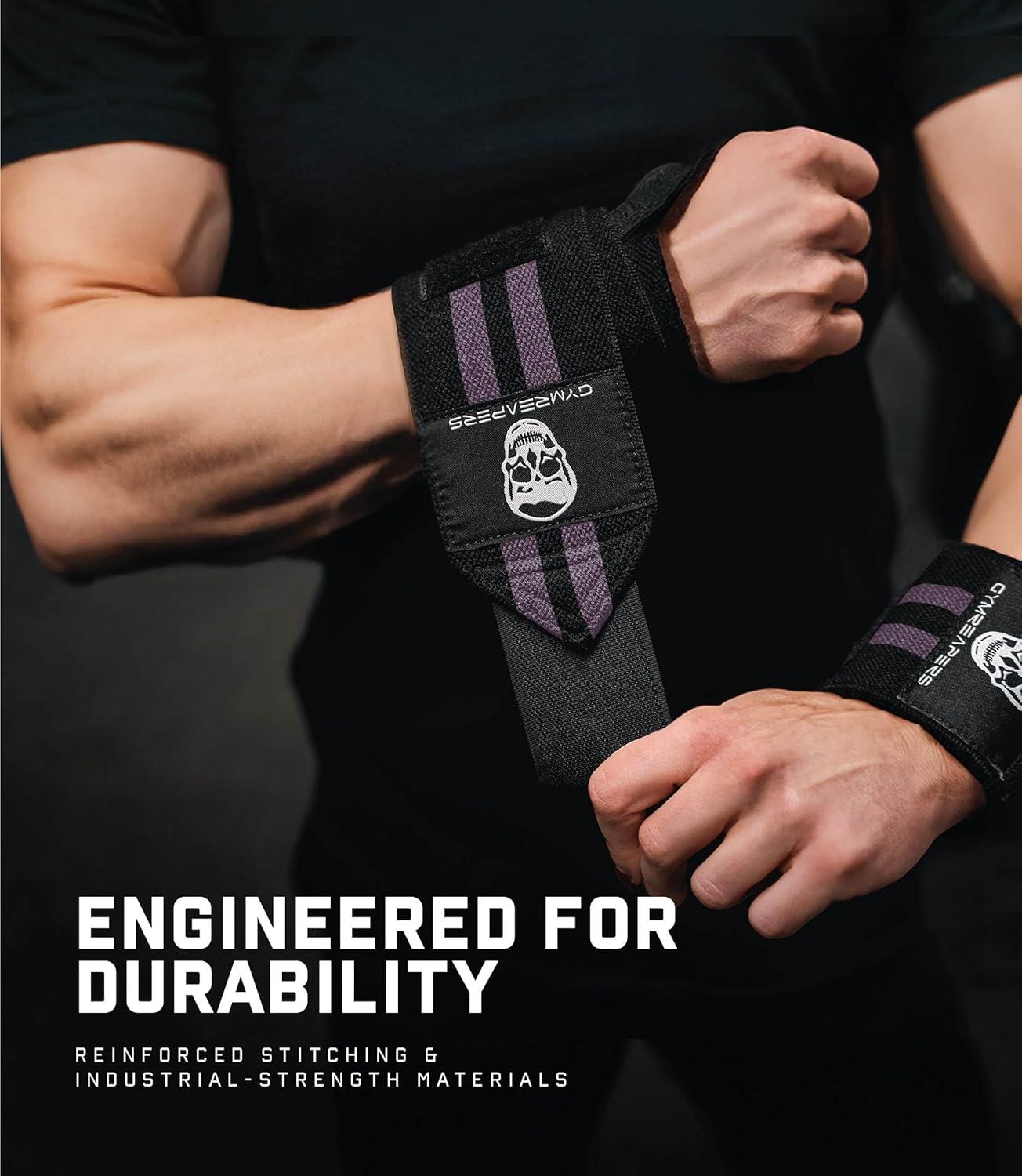 imageGymreapers Weightlifting Wrist Wraps IPF Approved 18quot Professional Quality Wrist Support with Heavy Duty Thumb Loop Best Wrap for Powerlifting Competition Strength Training BodybuildingLilac