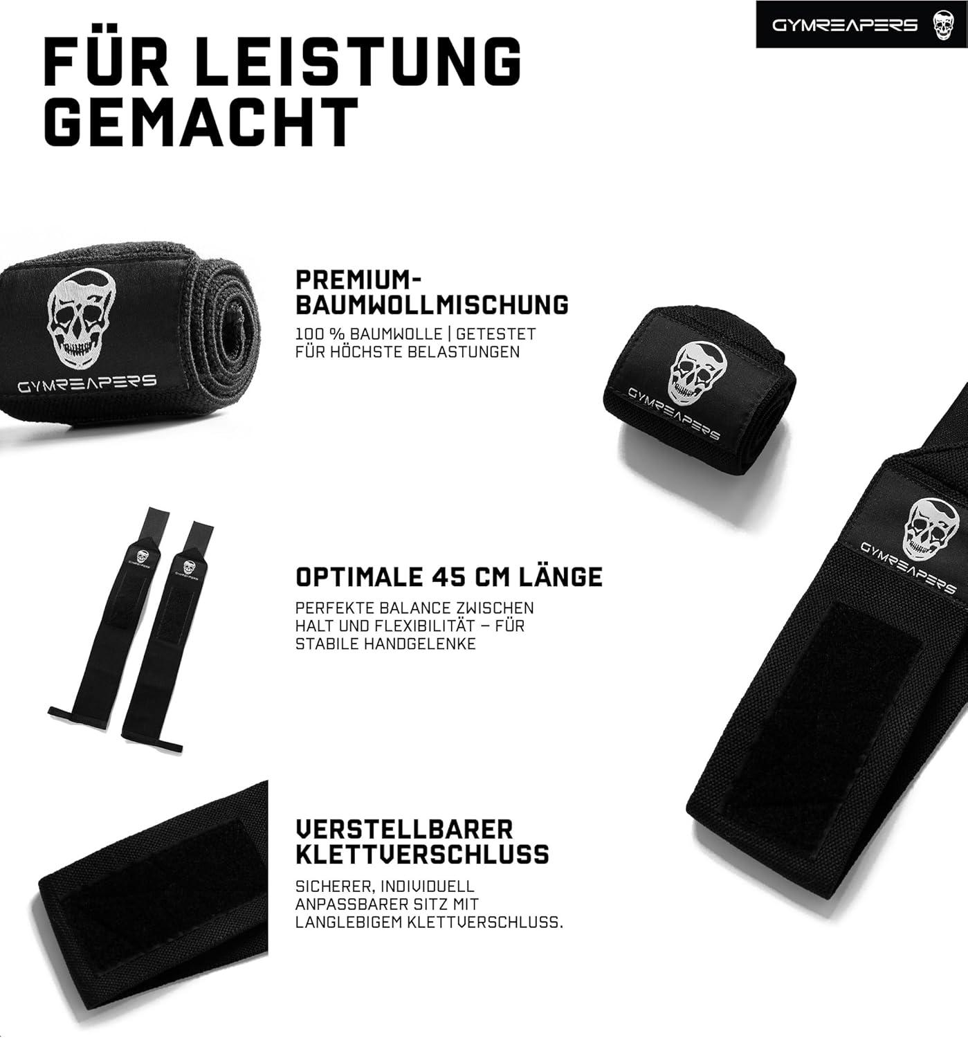 imageGymreapers Weightlifting Wrist Wraps IPF Approved 18quot Professional Quality Wrist Support with Heavy Duty Thumb Loop Best Wrap for Powerlifting Competition Strength Training BodybuildingBlack