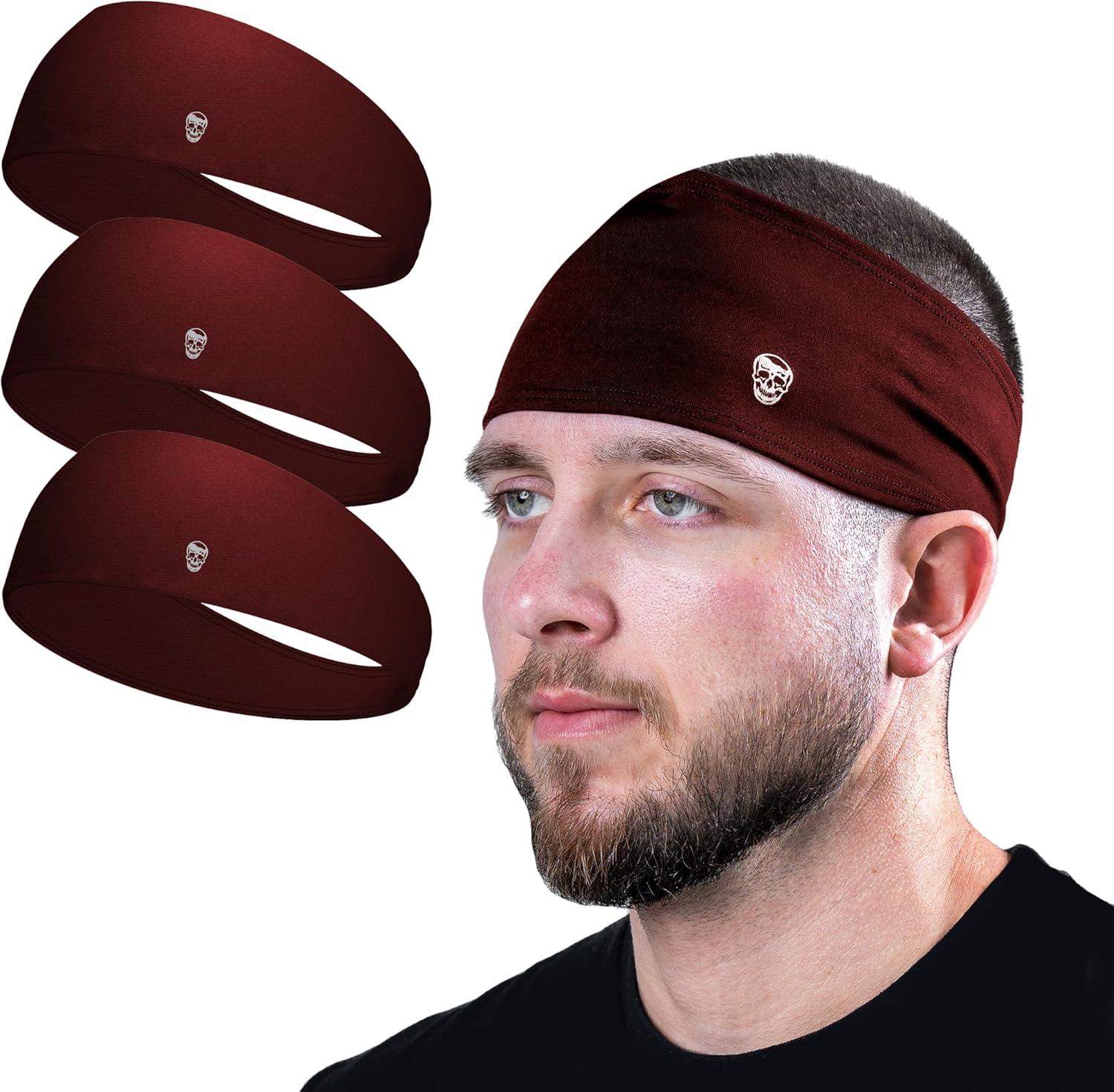 imageGymreapers Workout Headbands for Men ampamp WomenComfortable Sweat Absorbing Band to Keep Hair Back During Running Sports Gym Cycling and Outdoor ActivitiesWine