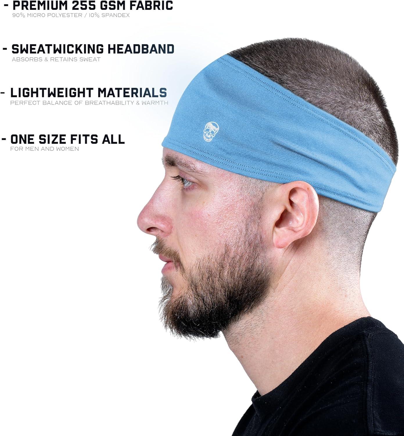 imageGymreapers Workout Headbands for Men ampamp WomenComfortable Sweat Absorbing Band to Keep Hair Back During Running Sports Gym Cycling and Outdoor ActivitiesAzure