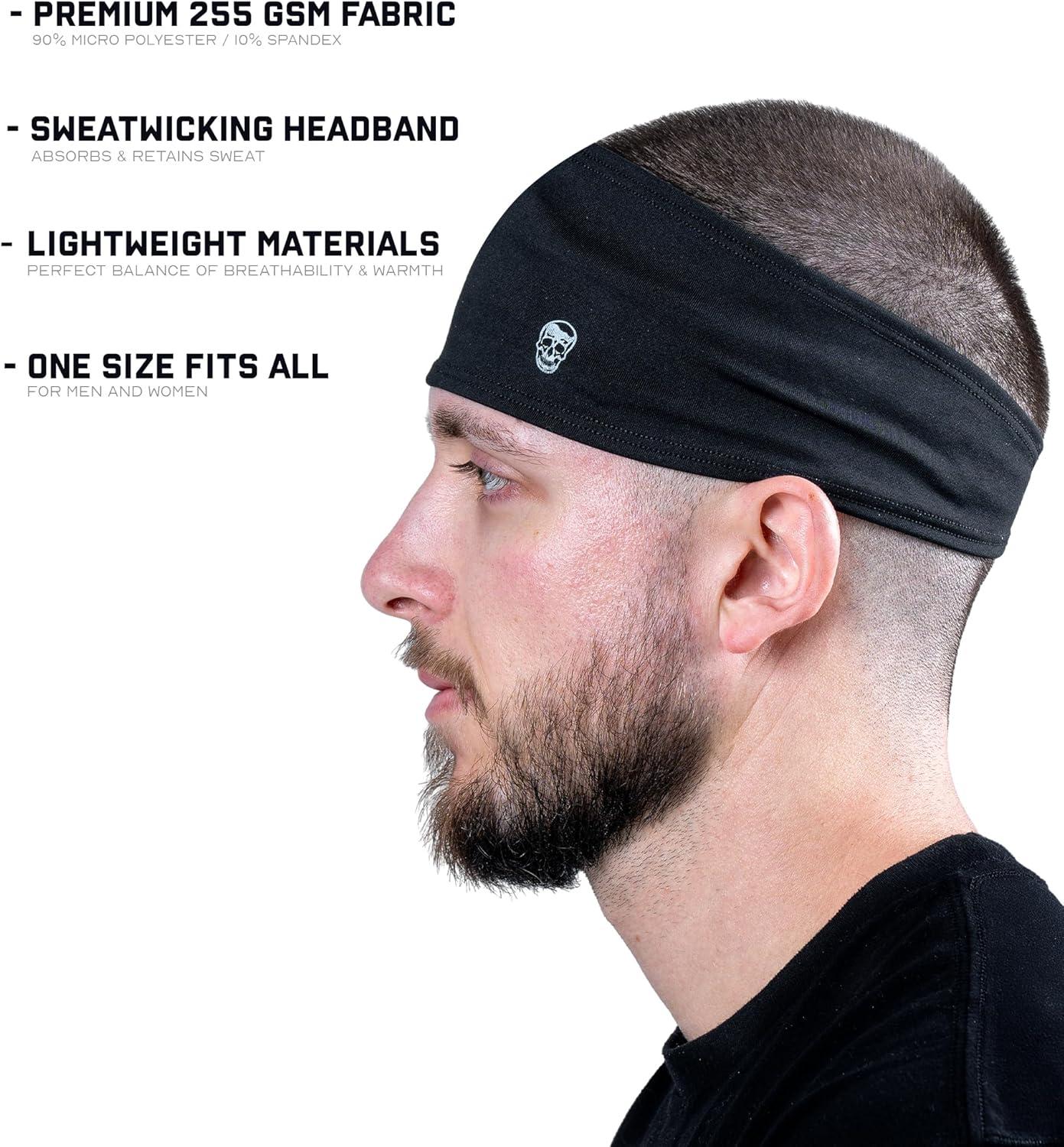 imageGymreapers Workout Headbands for Men ampamp WomenComfortable Sweat Absorbing Band to Keep Hair Back During Running Sports Gym Cycling and Outdoor ActivitiesBlack