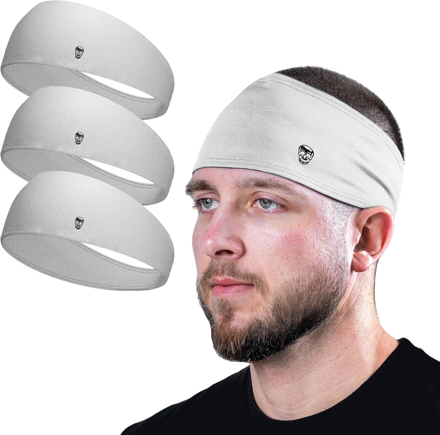 imageGymreapers Workout Headbands for Men ampamp WomenComfortable Sweat Absorbing Band to Keep Hair Back During Running Sports Gym Cycling and Outdoor ActivitiesWhite