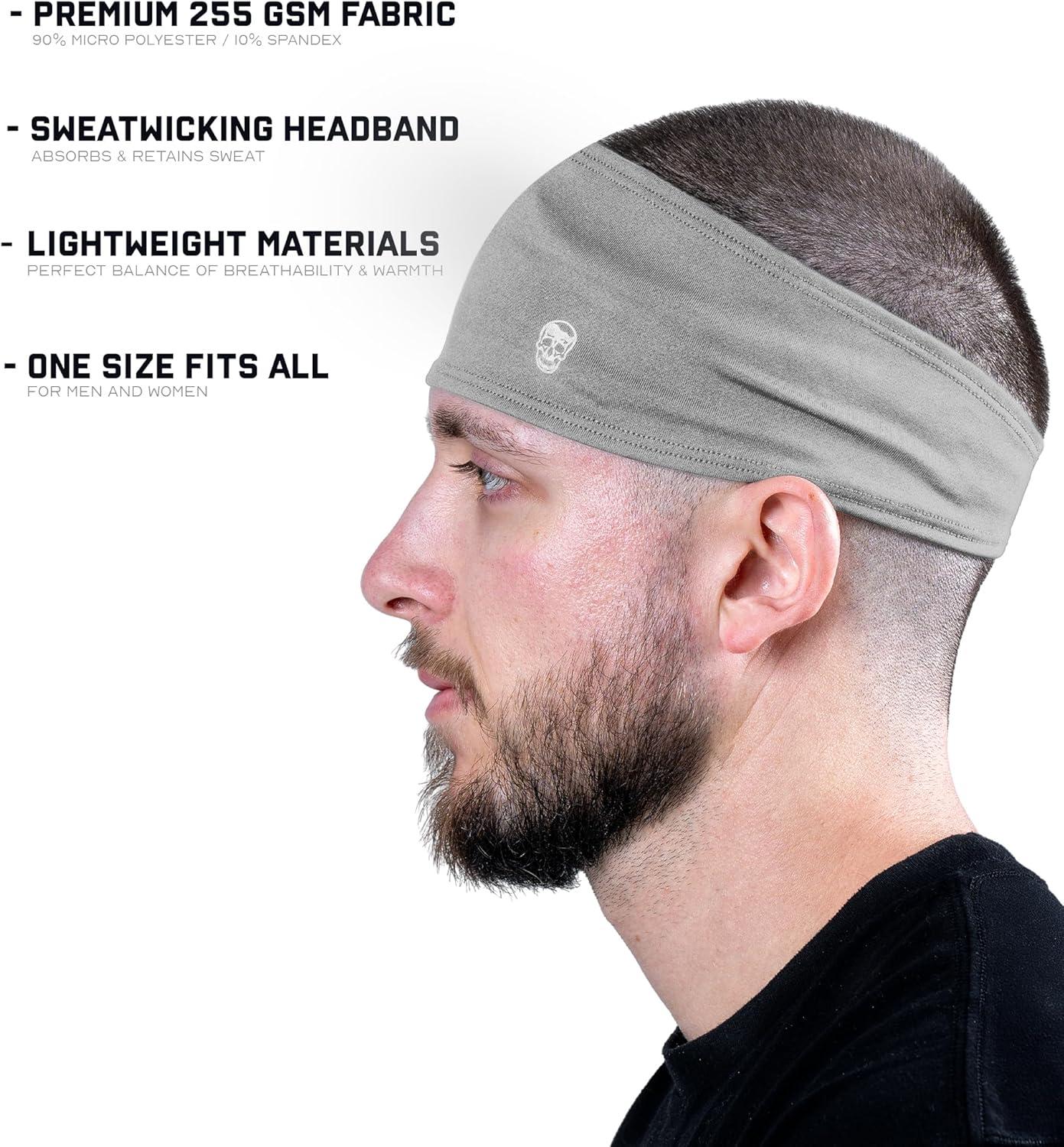 imageGymreapers Workout Headbands for Men ampamp WomenComfortable Sweat Absorbing Band to Keep Hair Back During Running Sports Gym Cycling and Outdoor ActivitiesGray