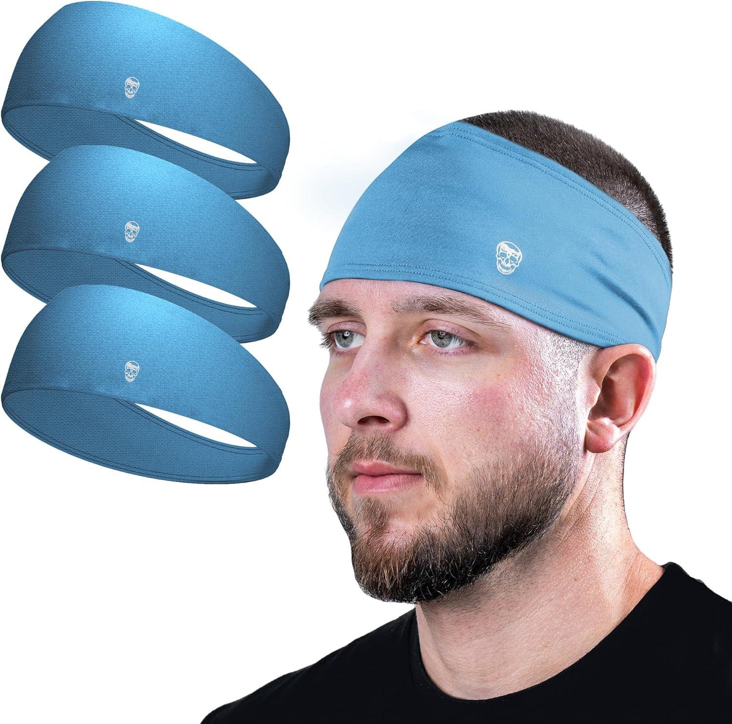 imageGymreapers Workout Headbands for Men ampamp WomenComfortable Sweat Absorbing Band to Keep Hair Back During Running Sports Gym Cycling and Outdoor ActivitiesAzure