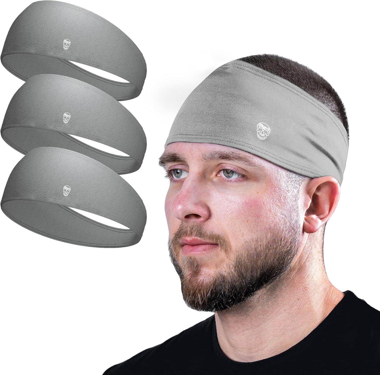 imageGymreapers Workout Headbands for Men ampamp WomenComfortable Sweat Absorbing Band to Keep Hair Back During Running Sports Gym Cycling and Outdoor ActivitiesGray