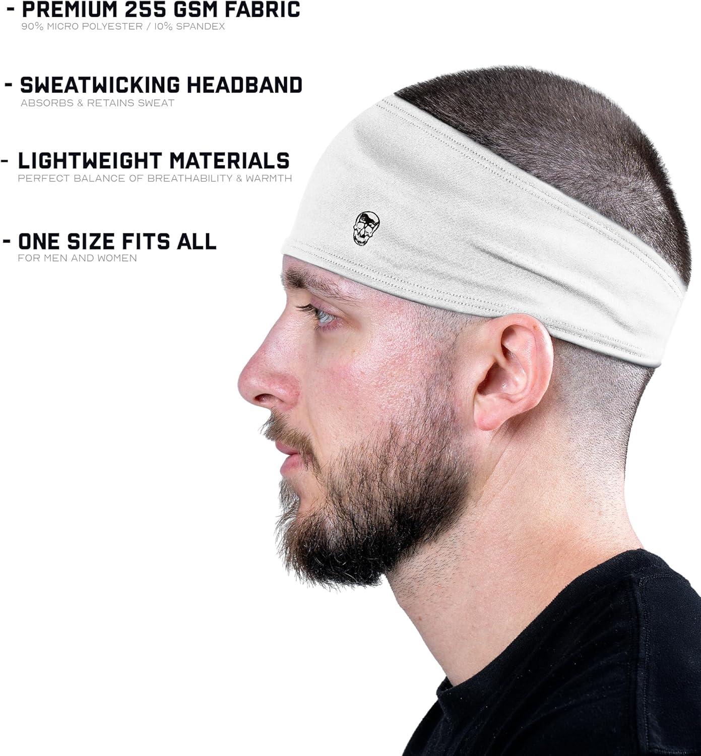 imageGymreapers Workout Headbands for Men ampamp WomenComfortable Sweat Absorbing Band to Keep Hair Back During Running Sports Gym Cycling and Outdoor ActivitiesWhite