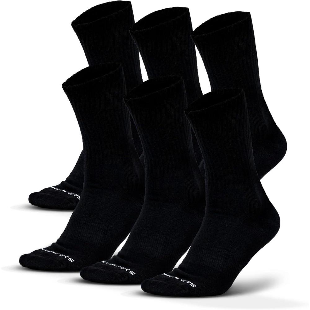 imageGymreapers Crew Socks For Men ampamp Women 6Pack  Long Moisture Wicking 100 Cotton Socks  Breathable Supportive Fit SocksBlack 6pack