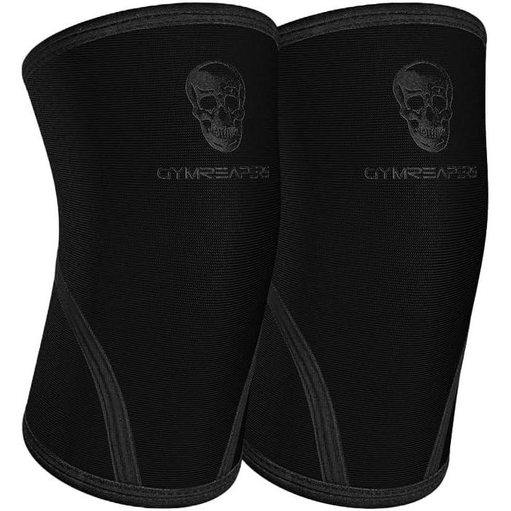 imageGymreapers Elbow Sleeves for Weightlifting Powerlifting and Bench Press Support and Compression for Tendonitis Pain Relief 5mm Neoprene Training Gear for Men and WomenBlackBlack