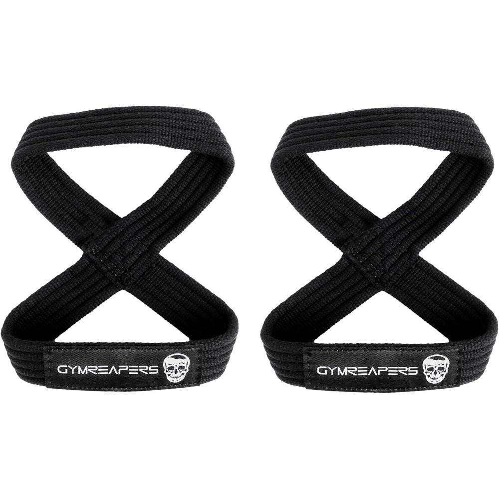 imageGymreapers Figure 8 Lifting Straps For Deadlift Powerlifting Strongman ampamp Cross Training Strong Weightlifting Wrist Straps For Men WomenBlack