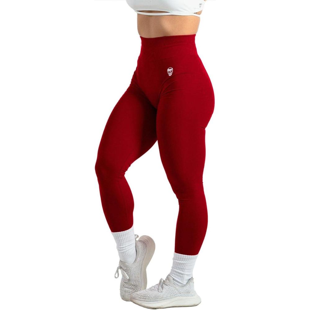imageGymreapers Infinity Seamless Workout Leggings for Women High Waist Seamless Leggings for Exercise Running Active Yoga PantsBloodshot Red