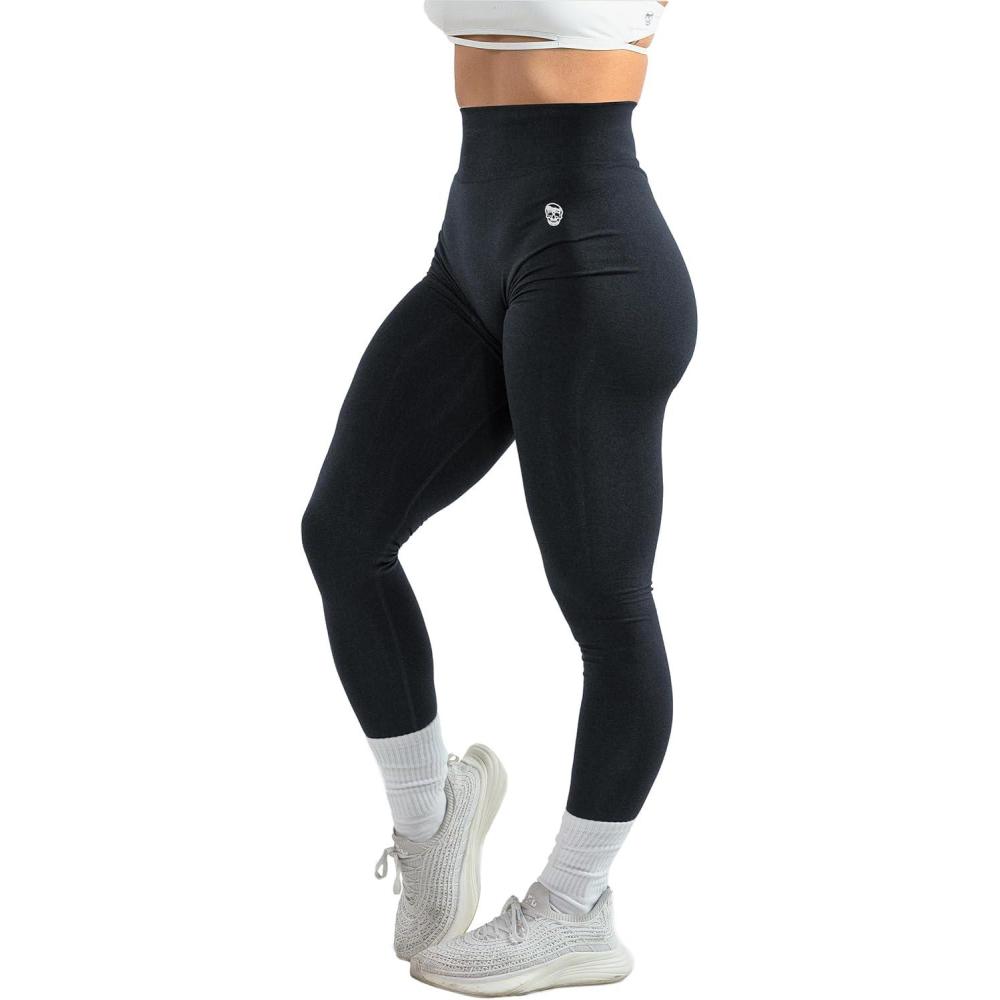 imageGymreapers Infinity Seamless Workout Leggings for Women High Waist Seamless Leggings for Exercise Running Active Yoga PantsGraphite