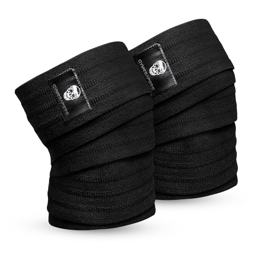 imageGymreapers Knee Wraps for Weightlifting ampamp Powerlifting  2M Heavy Duty Compression for Squats Strength Training Knee Support ampamp Protection for Men ampamp Women