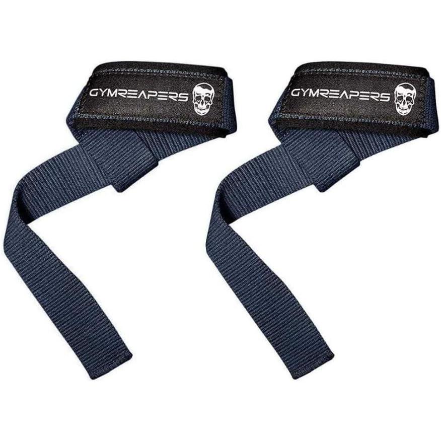 imageGymreapers Lifting Wrist Straps for Weightlifting Bodybuilding Powerlifting Strength Training ampamp Deadlifts  Padded Neoprene with 18 inch CottonNavy