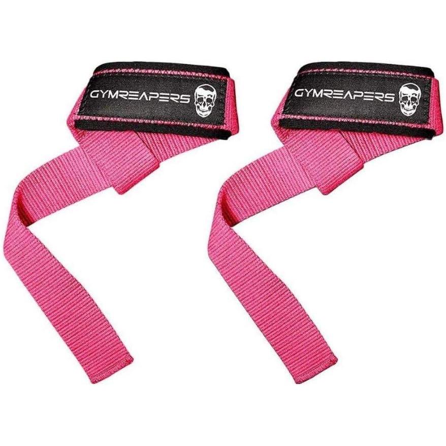 imageGymreapers Lifting Wrist Straps for Weightlifting Bodybuilding Powerlifting Strength Training ampamp Deadlifts Padded Neoprene with 18 inch CottonPink