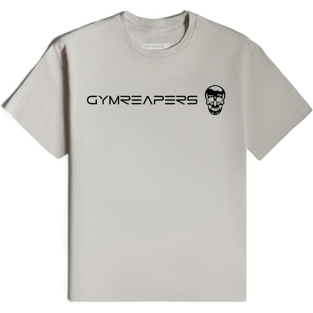 imageGymreapers Moisture Wicking Short Sleeve TShirt for Men Crew Neck Workout Shirts Casual Gym Cotton Everyday TeeSandBlack