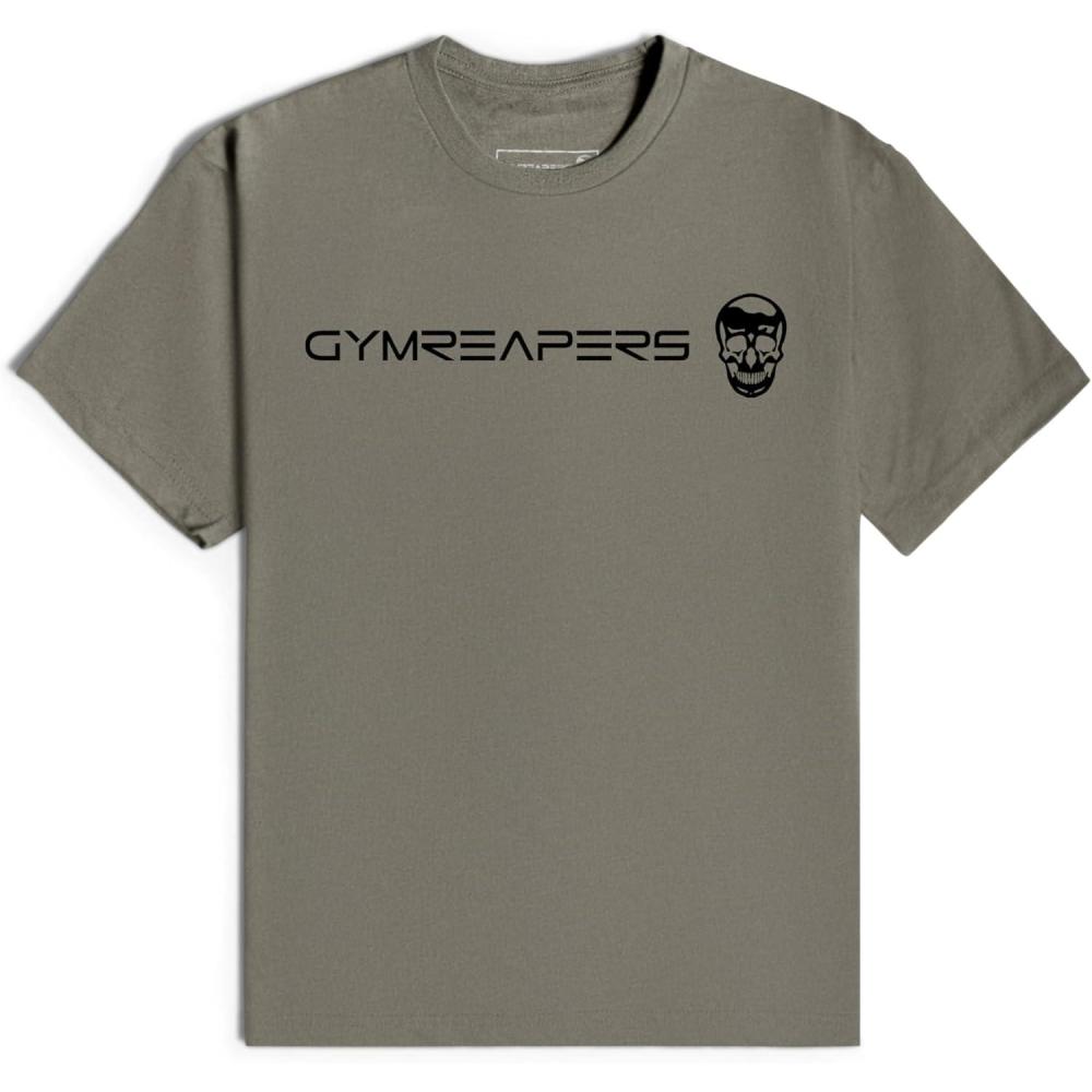 imageGymreapers Moisture Wicking Short Sleeve TShirt for Men Crew Neck Workout Shirts Casual Gym Cotton Everyday TeeStoneBlack