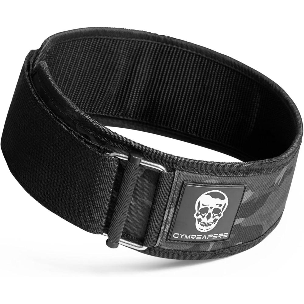 imageGymreapers Quick Locking Weight Lifting Belt for Men Gym Belt for Powerlifting Deadlift Belt with 4 Inch Neoprene Metal Buckle Back Support Weightlifting Belt WomenBlack Camo