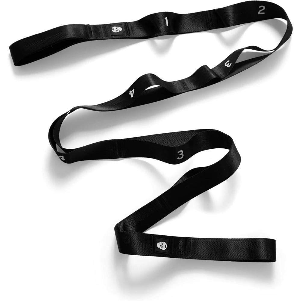 imageGymreapers Stretching Strap for Physical Therapy NonElastic Stretch Band 10 Loop Neoprene Stretch Strap for Yoga Pilates Exercise Men ampamp WomenBlack
