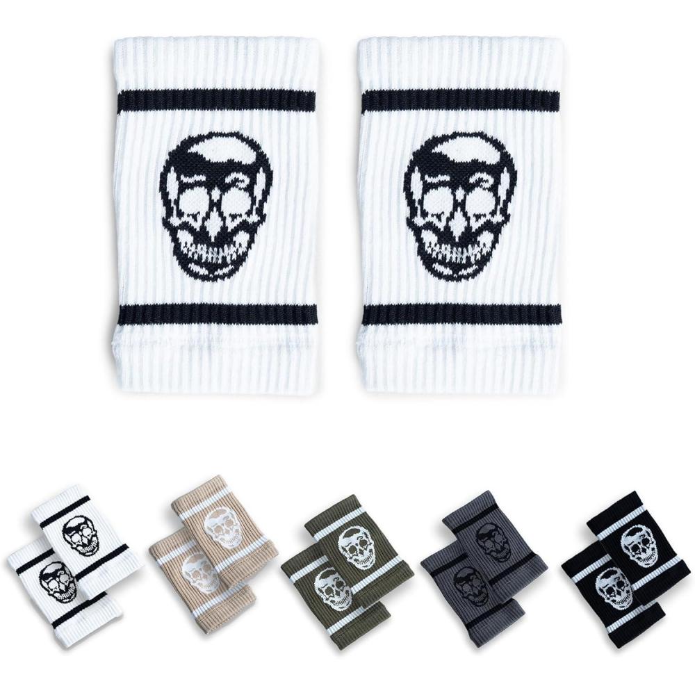 imageGymreapers SweatWicking Wrist Sweatbands  Breathable CottonBlend Athletic Wristbands for Gym Tennis Basketball Running  NonSlip Durable Workout ampamp Training GearWhite