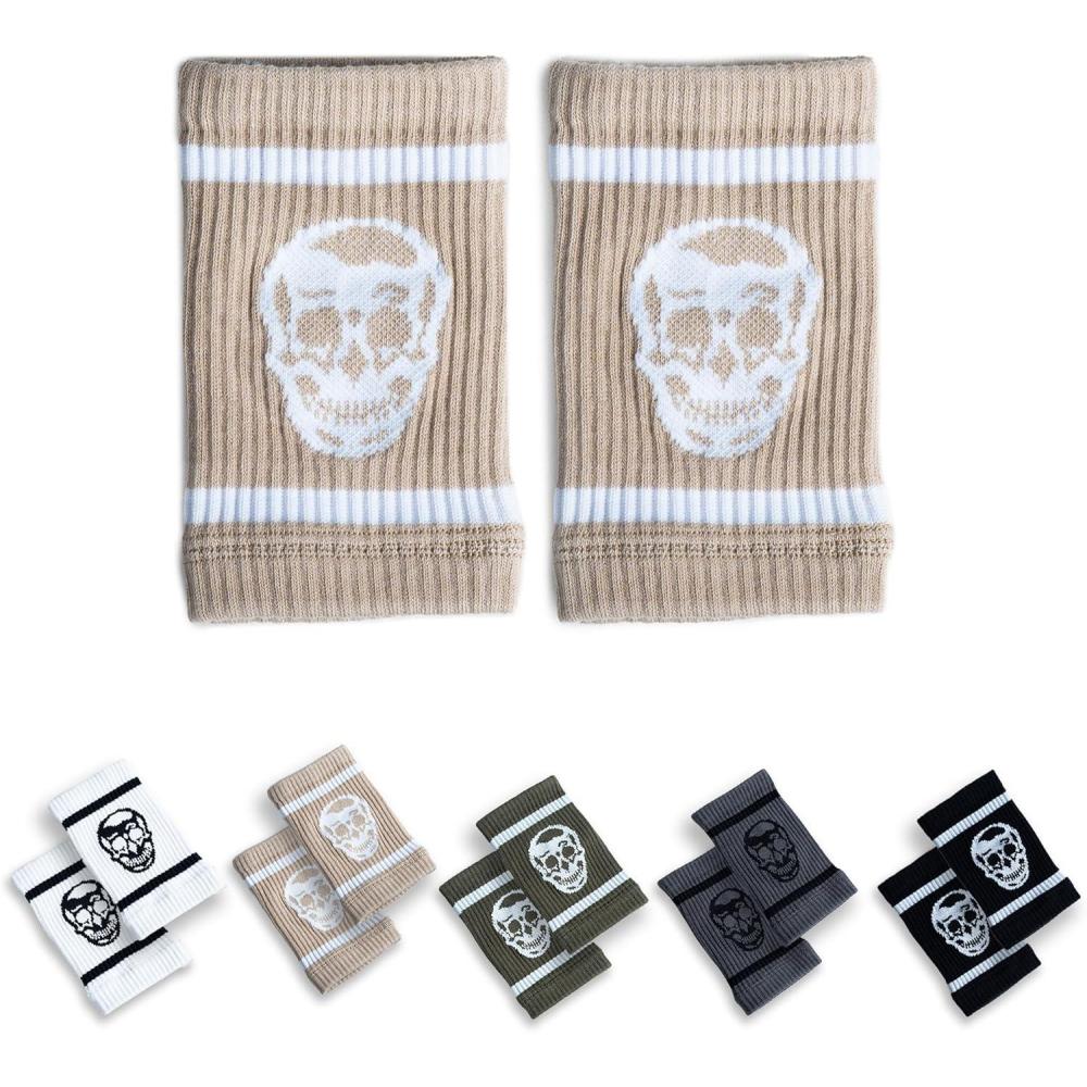 imageGymreapers SweatWicking Wrist Sweatbands  Breathable CottonBlend Athletic Wristbands for Gym Tennis Basketball Running  NonSlip Durable Workout ampamp Training GearDesert Sand