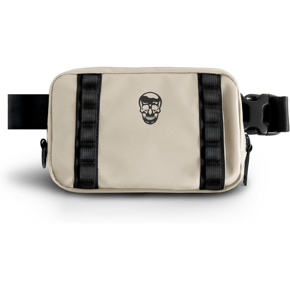 imageGymreapers Travel Small Crossbody Bags for Men ampamp Women with Hidden Pocket  Waterproof Crosssbody Fanny Pack for Men with Adjustable Shoulder Sling Belt for Traveling Running ampamp Hiking GunmetalDesert Sand