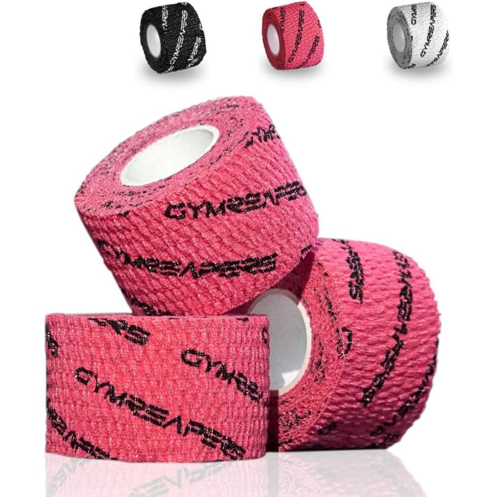 imageGymreapers Weightlifting Adhesive Thumb Tape Stretchy Athletic Tape Grip ampamp Protection for Olympic Lifting Cross Training Powerlifting HookgripRed